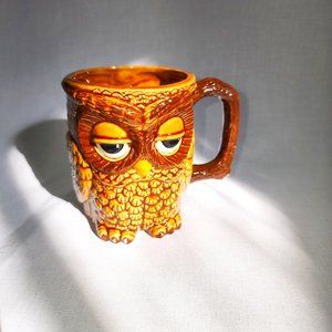 Sleepy owl coffee mug. Hand made in 1980.
